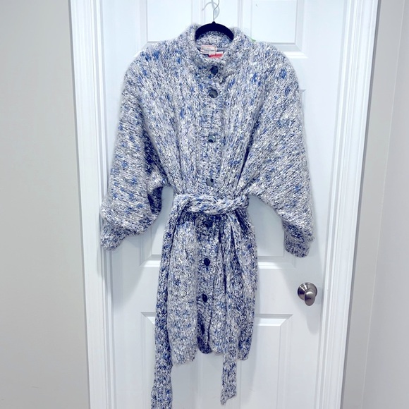 Vintage ALASKA Mohair Midi Sweater coat Jacket LUXURY one of a kind handmade - Picture 1 of 10